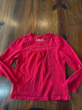 Place Red Embellished Crewneck Top